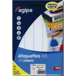 Etiquettes 38,5 x 65  blanche
