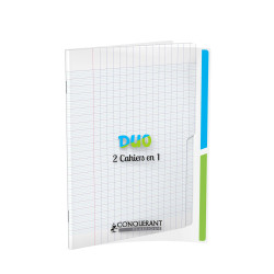 Cahier 2 en 1 piqure 17x22...