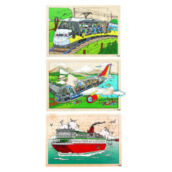 Lot 3 puzzles bois a l...
